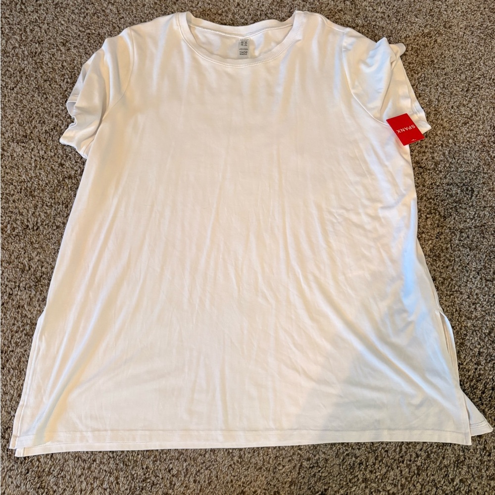 SPANX White Short Sleeve Tee